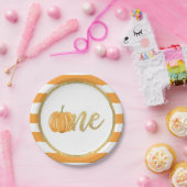 Assiettes En Carton Plaque papier citrouille de premier anniversaire - (Fête)