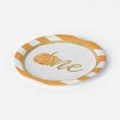Assiettes En Carton Plaque papier citrouille de premier anniversaire - (Angle)