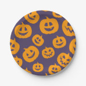 Assiettes En Carton Plaque papier Citrouille Halloween (Devant)