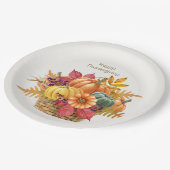 Assiettes En Carton Plaque papier Citrouille Thanksgiving (Angle)