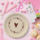 Assiettes En Carton Plaque papier coeur primitive (Fête)