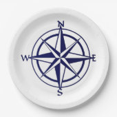 Assiettes En Carton Plaque papier - Compass nautique (Devant)