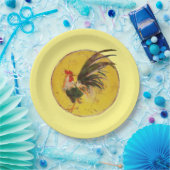 Assiettes En Carton Plaque papier - Coq et soleil (Fête)