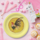 Assiettes En Carton Plaque papier - Coq et soleil (Fête)