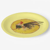 Assiettes En Carton Plaque papier - Coq et soleil (Angle)