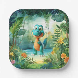 Assiettes En Carton Plaque Papier Cute Dinosaur