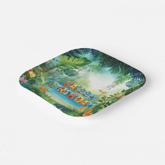 Assiettes En Carton Plaque Papier Cute Dinosaur (Angulaire)