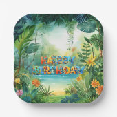 Assiettes En Carton Plaque Papier Cute Dinosaur (Recto)