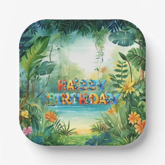 Assiettes En Carton Plaque Papier Cute Dinosaur (Recto)