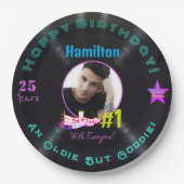 Assiettes En Carton Plaque papier d'anniversaire de l'album de musique (Devant)