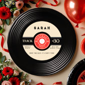 Assiettes En Carton Plaque papier d'anniversaire Retro Vinyl Record