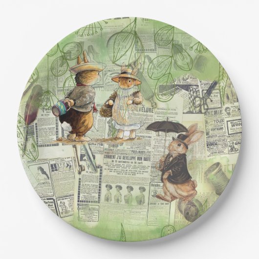 Assiettes En Carton plaque papier de composition de lapin peter (Devant)