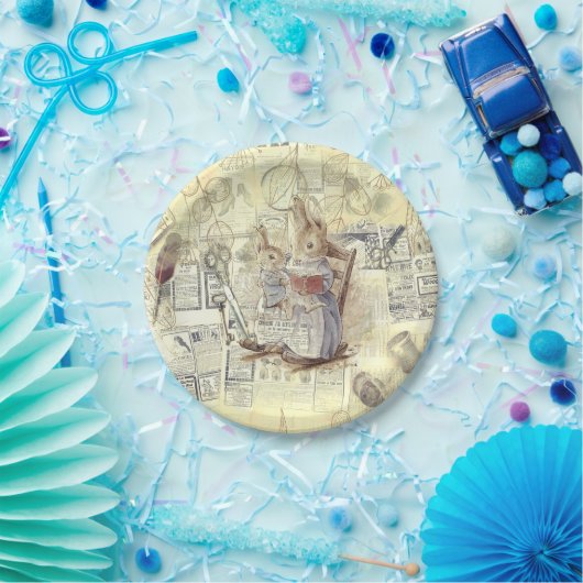 Assiettes En Carton plaque papier de composition de lapin peter (Fête)