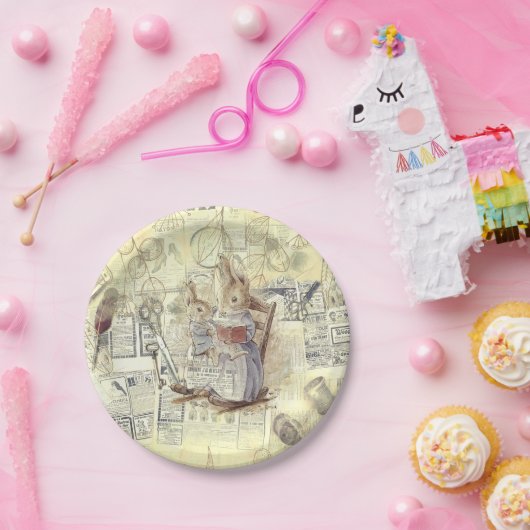 Assiettes En Carton plaque papier de composition de lapin peter (Fête)