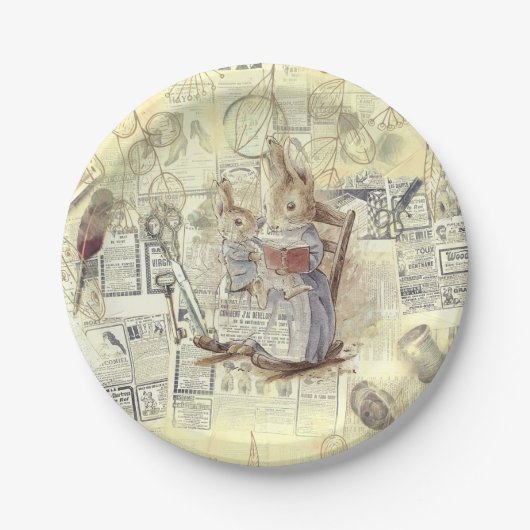 Assiettes En Carton plaque papier de composition de lapin peter (Devant)