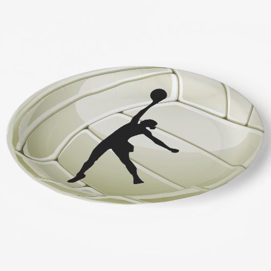 Assiettes En Carton Plaque Papier de conception Volleyball (Angle)