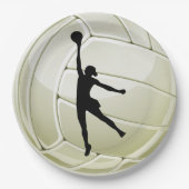 Assiettes En Carton Plaque Papier de conception Volleyball (Devant)