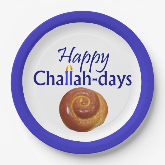 Assiettes En Carton Plaque papier de Joyeux Challah-Days (Devant)