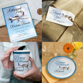 Assiettes En Carton Plaque papier de la partie de retraite avec avion