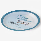 Assiettes En Carton Plaque papier de la partie de retraite avec avion (Angle)