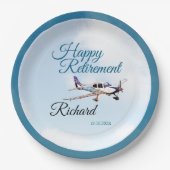 Assiettes En Carton Plaque papier de la partie de retraite avec avion (Devant)