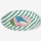 Assiettes En Carton plaque papier de la partie du pool preppy (Angle)