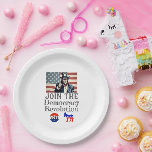 Assiettes En Carton Plaque papier de la révolution démocratique (Fête)