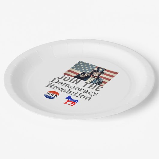 Assiettes En Carton Plaque papier de la révolution démocratique (Angle)