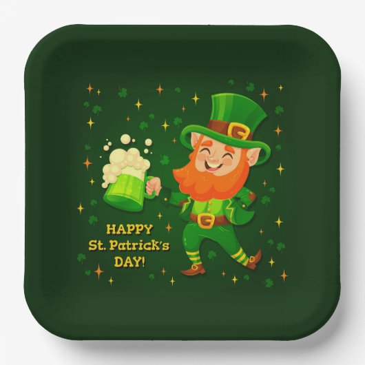 Assiettes En Carton Plaque papier de la Saint Patrick (Recto)