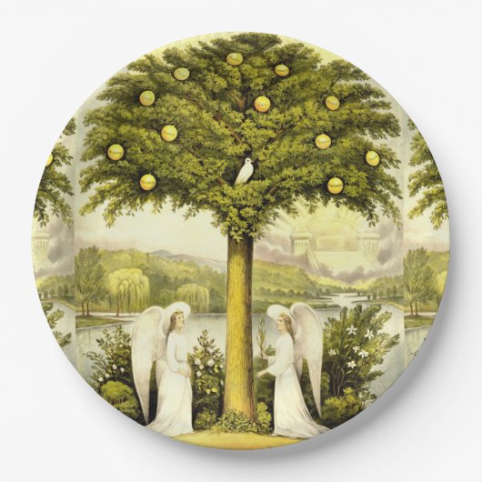 Assiettes En Carton Plaque papier de l'arbre de vie (Devant)