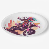 Assiettes En Carton Plaque Papier de Motocross (Angle)