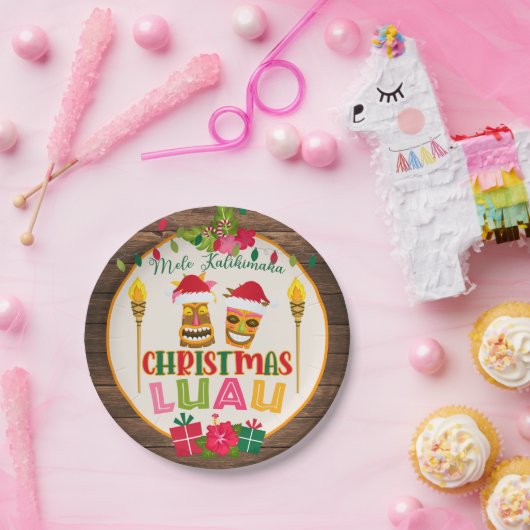 Assiettes En Carton Plaque papier de Noël Luau Party - W (Fête)