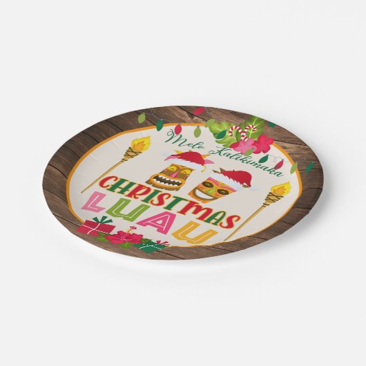 Assiettes En Carton Plaque papier de Noël Luau Party - W (Angle)