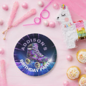 Assiettes En Carton Plaque Papier de patinage à rouleaux néon (Fête)