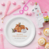 Assiettes En Carton Plaque papier de Thanksgiving citrouille (Fête)