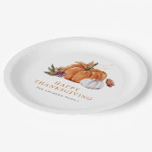 Assiettes En Carton Plaque papier de Thanksgiving citrouille (Angle)