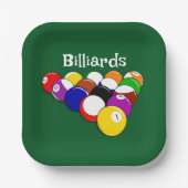 Assiettes En Carton Plaque papier design Billiard Balls (Recto)
