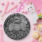 Assiettes En Carton Plaque papier design noir et blanc Rabbit (Fête)