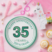 Assiettes En Carton Plaque papier du 35e anniversaire de Jade (Fête)