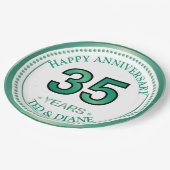 Assiettes En Carton Plaque papier du 35e anniversaire de Jade (Angle)