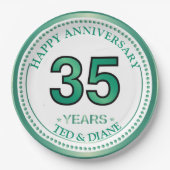 Assiettes En Carton Plaque papier du 35e anniversaire de Jade (Devant)