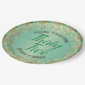 Assiettes En Carton Plaque papier du 36e anniversaire de Jade (Angle)