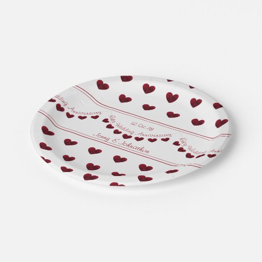 Assiettes En Carton Plaque papier du 40e anniversaire du Mariage Ruby (Angle)