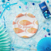 Assiettes En Carton Plaque papier du groupe de poissons saumons (Fête)