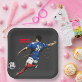 Assiettes En Carton Plaque papier du joueur de l'équipe de football (Fête)