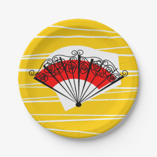 Assiettes En Carton Plaque papier du ventilateur espagnol