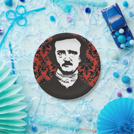 Assiettes En Carton Plaque papier Edgar Allan Poe (Fête)