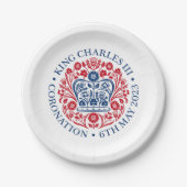 Assiettes En Carton Plaque papier Emblem King Charles III (Devant)