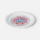 Assiettes En Carton Plaque papier Emblem King Charles III (Angle)