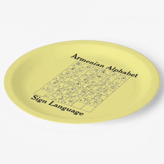 Assiettes En Carton Plaque papier en arménien alphabet alphabétique (Angle)